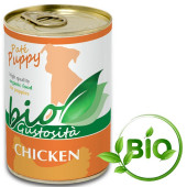 Консервирана храна за подрастващи кученца BioGustosita Puppy Chicken с 99% прясно пилешко месо, годно за човешка консумация